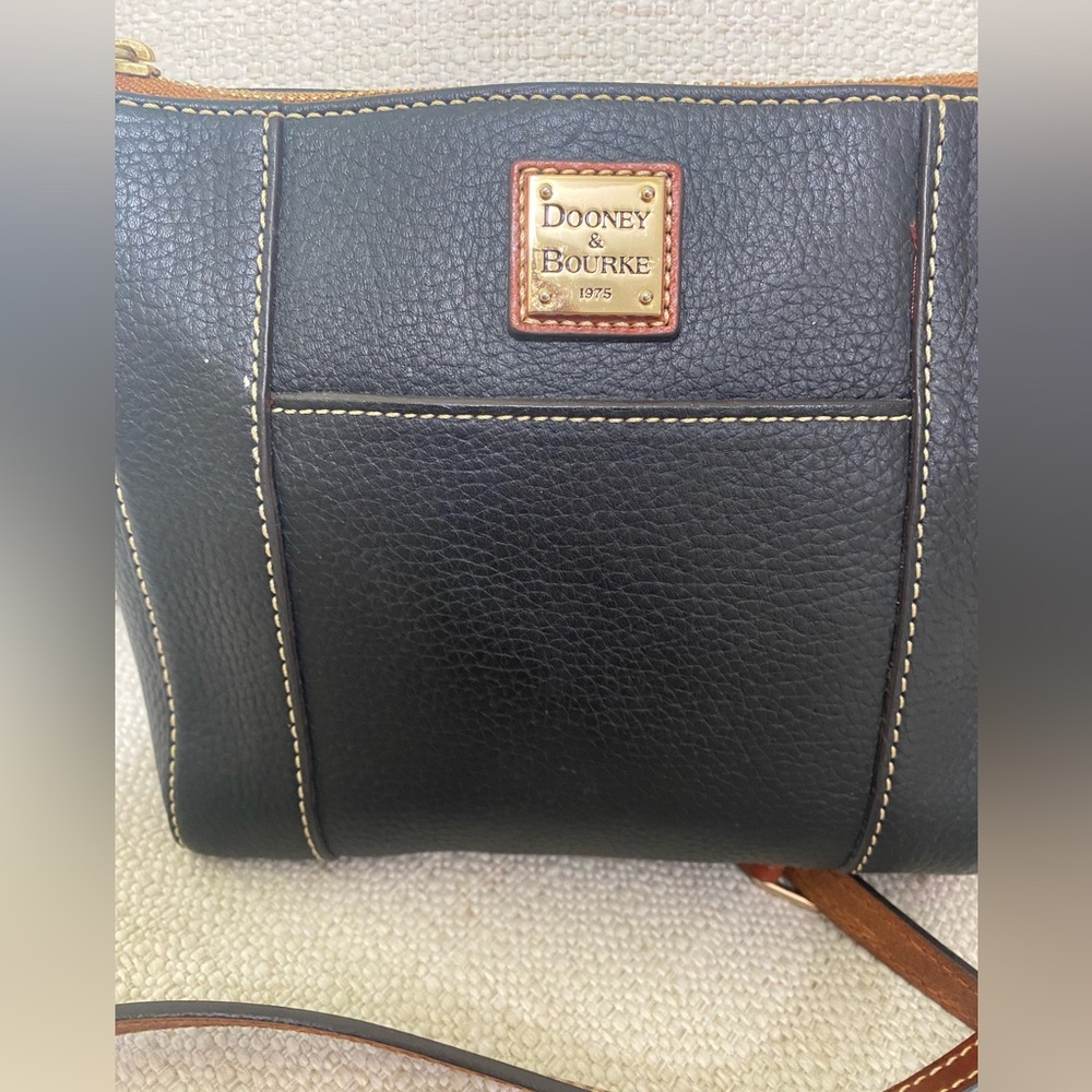 Dooney & Bourke EUC  Black/brownWexford Leather Lexington Crossbody Bag - Picture 13 of 16
